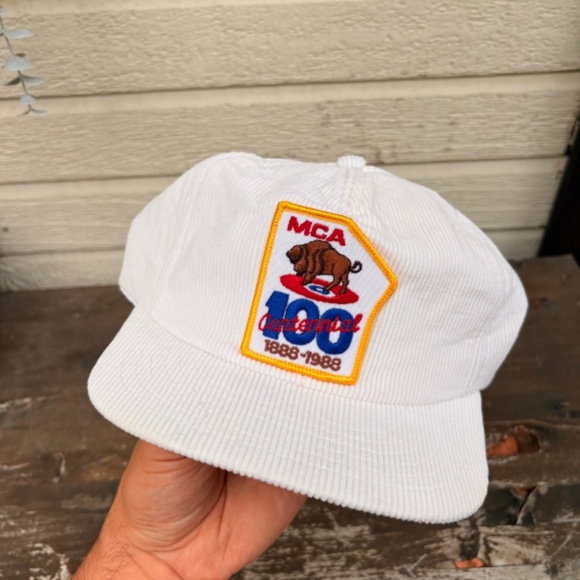 Vintage MCA Centennial 1988 Corduroy patch hat Notre dam hounds Curling - Picture 2 of 7
